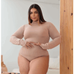 Body Plus Size Manga Longa Gola Alta